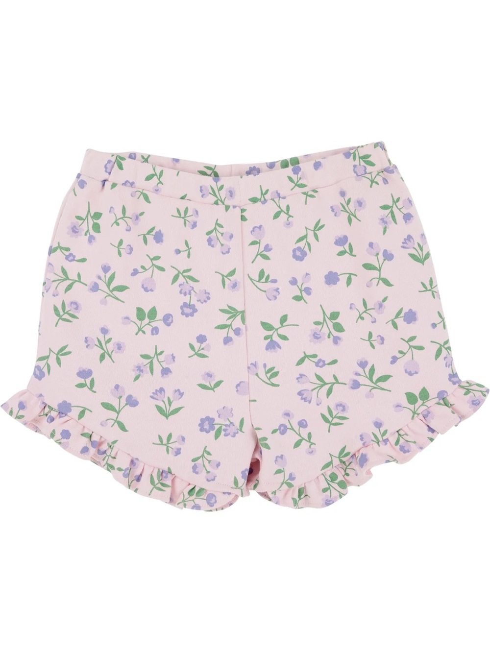 The Beaufort Bonnet Company Pink Floral Ruffle Baby Shorts
